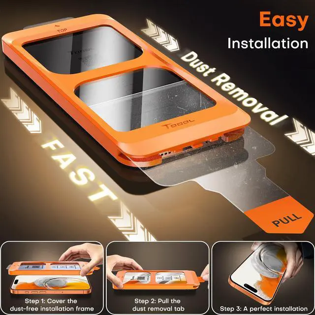 Alt view image 6 of 7 - for iPhone 17 Pro Max Screen Protector/iPhone 16 Pro Max Screen Protector 6.9-Inch Instant Installation Tempered Glass HD Clear Full Coverage Protection Case Friendly 2 Pack