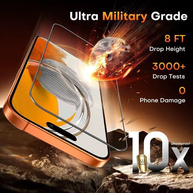 Alt view image 7 of 7 - for iPhone 17 Pro Max Screen Protector/iPhone 16 Pro Max Screen Protector 6.9-Inch Instant Installation Tempered Glass HD Clear Full Coverage Protection Case Friendly 2 Pack