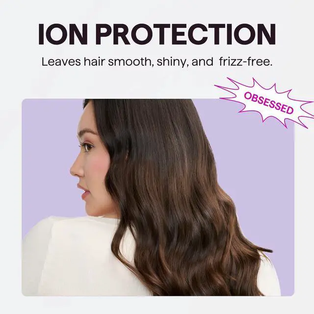 Alt view image 5 of 7 - Hair Dryer with Diffuser, Blown Away Ionic Hair Dryer for Curly Hair with Comb, 1875W Fast Drying Blow Dryer with Ceramic Technology, 3 Attachments for All Hair Types, Light and Quiet, Black
