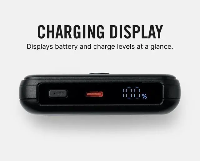 Alt view image 5 of 7 - Ridge Magnetic Power Bank Battery Pack 10,000mAh - Fast Charging, Compatible with MagSafe - Portable Charger Powerbank - with Built in Cables, Wireless Charging & Magnetic Attachment (Matte Black)