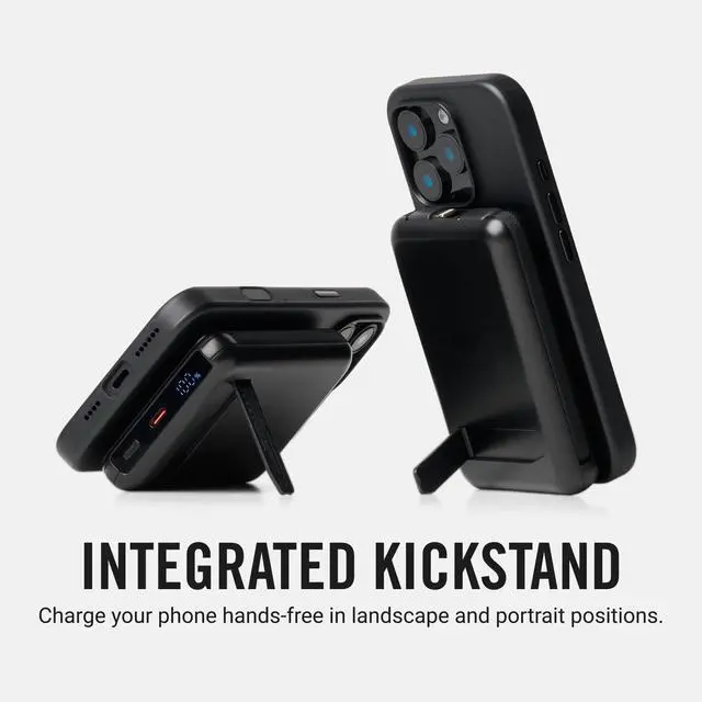 Alt view image 7 of 7 - Ridge Magnetic Power Bank Battery Pack 10,000mAh - Fast Charging, Compatible with MagSafe - Portable Charger Powerbank - with Built in Cables, Wireless Charging & Magnetic Attachment (Matte Black)