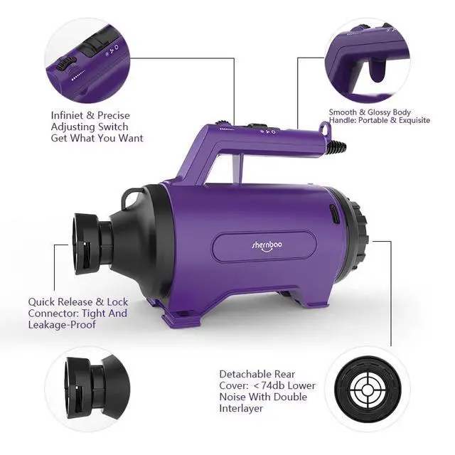 Alt view image 5 of 7 - Dog Dryer High Velocity Professional Dog/Pet Grooming Force Hair Dryer/Blower