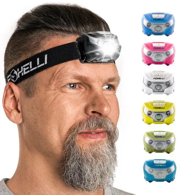 Alt view image 7 of 7 - USB-C Rechargeable LED Headlamp Super Bright, Lightweight Head Lamp for Running, Camping, Hiking & Work Comfortable Fit for Adults & Kids