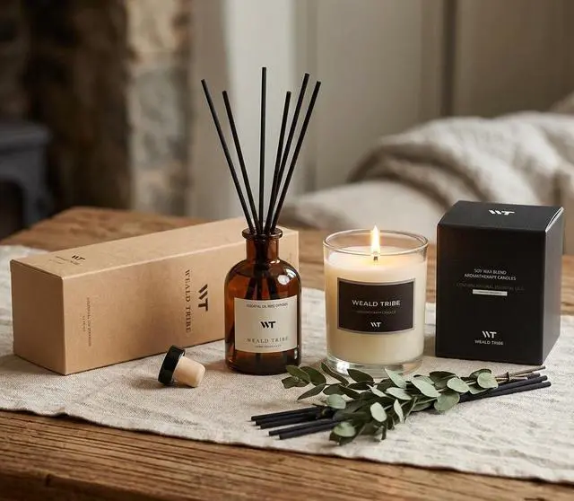 Alt view image 6 of 6 - Flower Reed Diffuser Set Eucalyptus & Lavender Scent For Bathroom Accessories Shelf Decor & Air Fresheners, Sticks Defusers With 4.0 fl oz Essential Oils, House Bedroom Office Decor & Gift