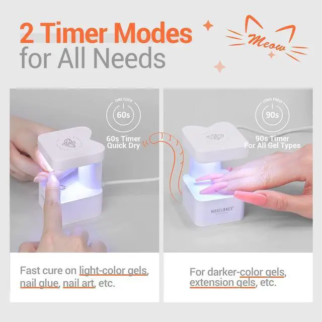 Alt view image 4 of 7 - Mini UV Light for Gel Nails, UV Nail Lamp, Nail Light with 2 Timers for Fast Curing Gel Polish Nails Extension, Portable LED USB Flash Cure Lamp for Travel