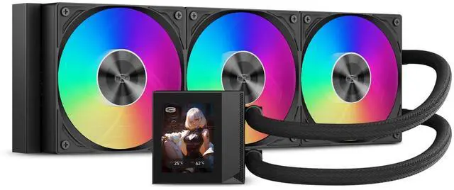 Main image of CPU Cooler, 360mm AIO Liquid Cooling, High-Performance Pump, 2.4 IPS Display, CPS ARGB Water Cooling with Quiet F5 R120 Fans(DC360 Black)