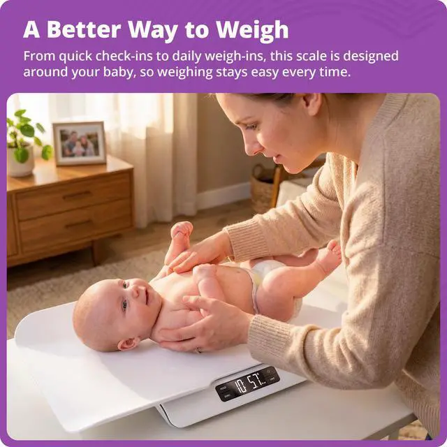 Alt view image 2 of 7 - Smart Baby Scale Bluetooth Digital Infant Scale for Newborns & Toddlers, Automatically Track Growth in gG Baby App, Accurate Even with Movement, 0.1 oz Precision Sensor, 66 lb Capacity