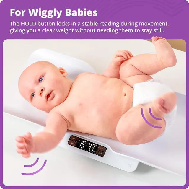Alt view image 6 of 7 - Smart Baby Scale Bluetooth Digital Infant Scale for Newborns & Toddlers, Automatically Track Growth in gG Baby App, Accurate Even with Movement, 0.1 oz Precision Sensor, 66 lb Capacity