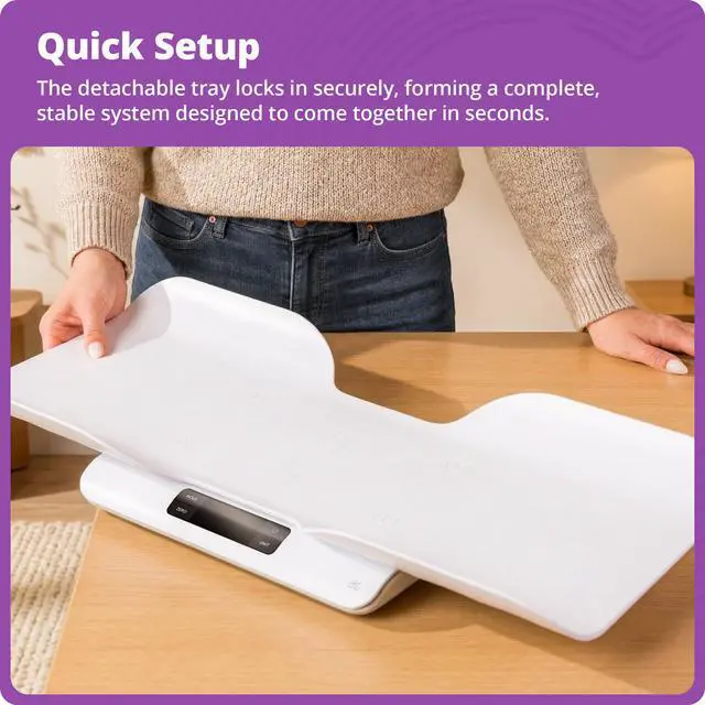 Alt view image 3 of 7 - Smart Baby Scale Bluetooth Digital Infant Scale for Newborns & Toddlers, Automatically Track Growth in gG Baby App, Accurate Even with Movement, 0.1 oz Precision Sensor, 66 lb Capacity