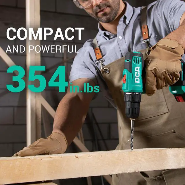 Alt view image 2 of 7 - Cordless Drill Set, 354 in-lbs Torque, 3/8" Keyless Chuck, Electric Power Drill with 2.0Ah Battery and Charger,18+1 Position,25-Piece 20V Drill Driver Kit, ADJZ2035
