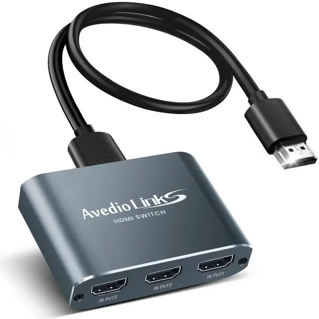 Main image of HDMI Switch 3 in 1 Out 4K@60Hz Aluminum Alloywith 4FT HDMI 2.0 Cable, 3x1 4K HDMI Switch Box, 3-Port HDMI Selector Switcher Support HDCP 2.2, HDR 10, for Fire TV Stick, PS5