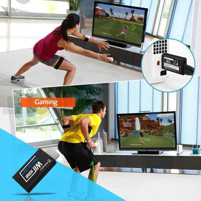 Alt view image 6 of 6 - Wii to HDMI Converter 1080P for Full HD Device, Wii HDMI Adapter with 3.5mm Audio Jack&HDMI Output Compatible with Wii, Wii U, HDTV, Monitor-Supports Wii Display Modes 720P