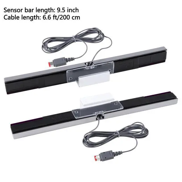 Alt view image 2 of 7 - Sensor Bar for Wii, Replacement Wired Infrared Ray Sensor Bar for Nintendo Wii and Wii U Console, Includes Clear Stand