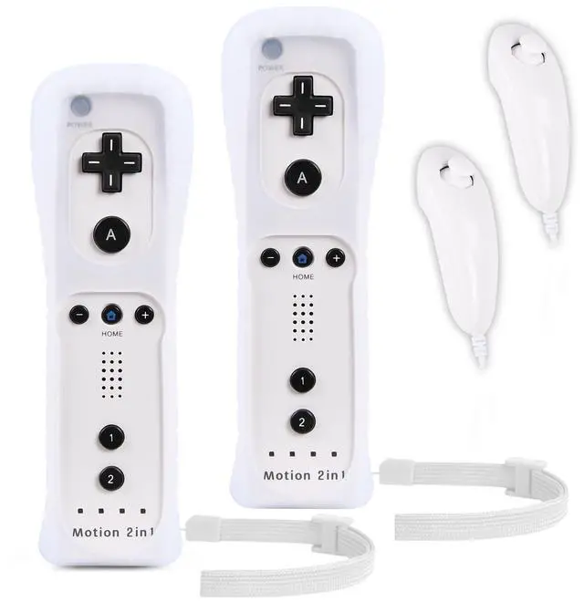 Main image of Motion Plus Wii Controllers 2Packs with Nunchucks, Wii Remote Controllers Compatible for wii and Wii U with Built in Motion Plus