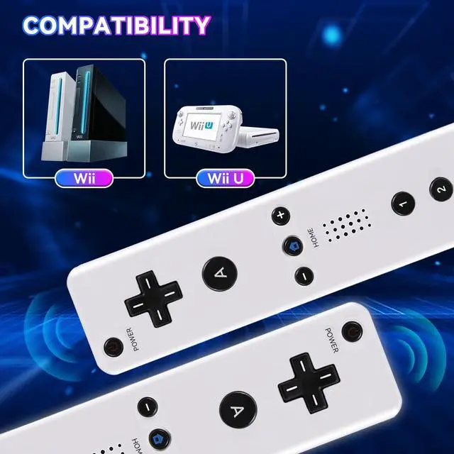 Alt view image 2 of 5 - Motion Plus Wii Controllers 2Packs with Nunchucks, Wii Remote Controllers Compatible for wii and Wii U with Built in Motion Plus