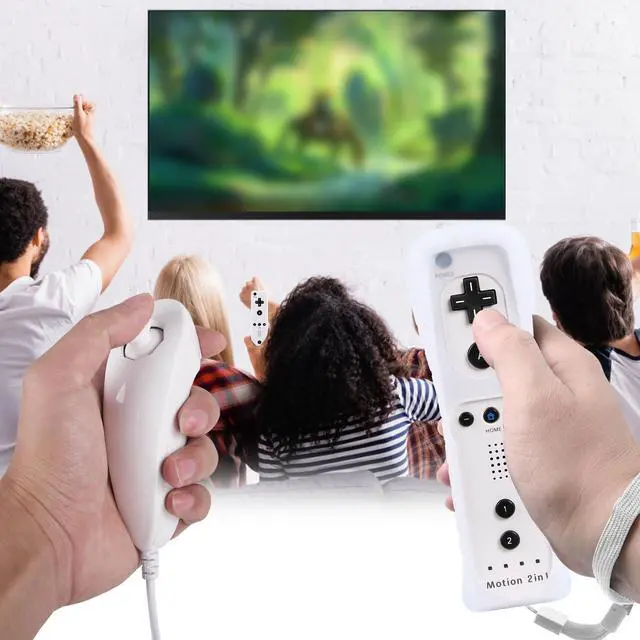 Alt view image 5 of 5 - Motion Plus Wii Controllers 2Packs with Nunchucks, Wii Remote Controllers Compatible for wii and Wii U with Built in Motion Plus