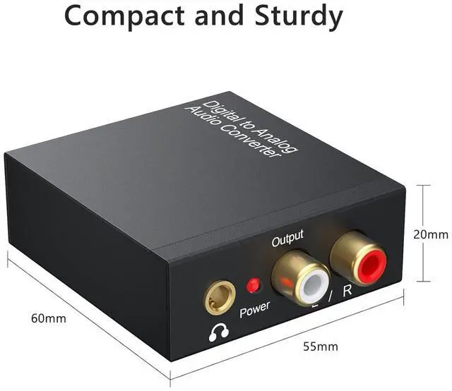 Alt view image 4 of 6 - DAC 192KHz Digital to Analog Audio Converter, Optical to RCA Adapter with Coaxial Cable, Toslink Optical to 3.5mm Adapter for PS4 HD DVD Home Cinema Systems
