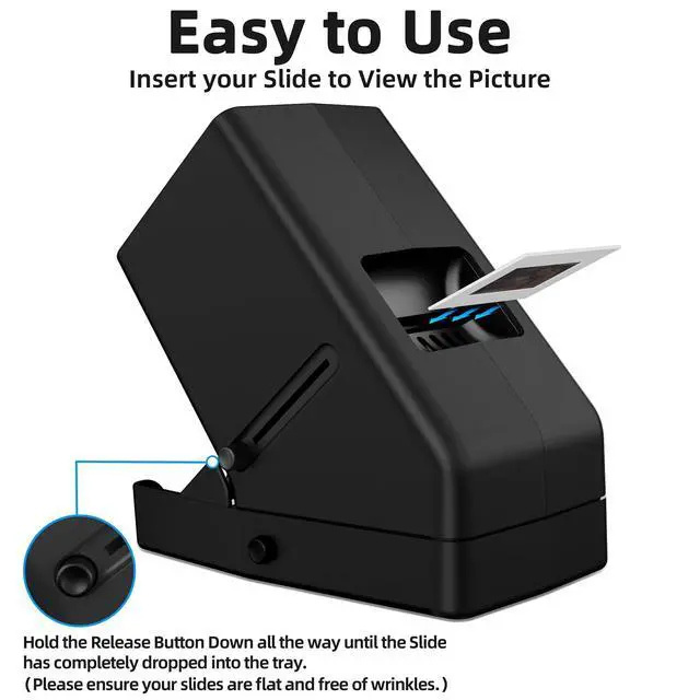 Alt view image 2 of 7 - 35mm Slide Viewer and Film Viewer - 3X Magnification Slide Viewer with Optical Glass, LED Illuminated Slide Viewer for 2x2 Slides & Negative Viewer, USB/Battery Powered