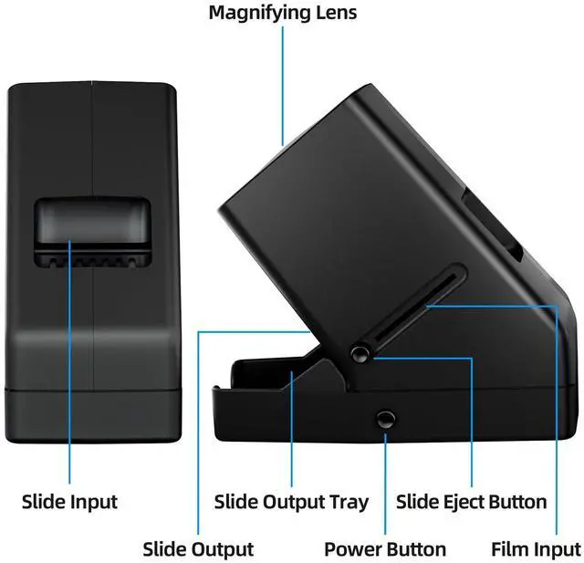 Alt view image 6 of 7 - 35mm Slide Viewer and Film Viewer - 3X Magnification Slide Viewer with Optical Glass, LED Illuminated Slide Viewer for 2x2 Slides & Negative Viewer, USB/Battery Powered