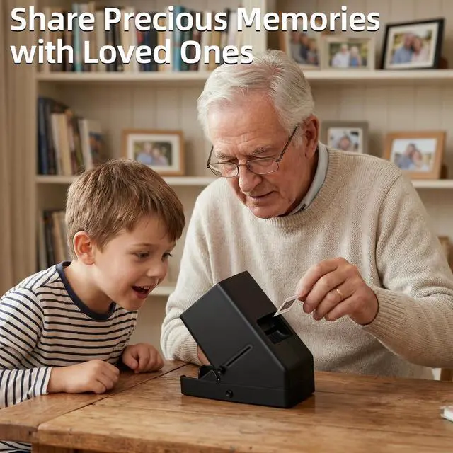 Alt view image 7 of 7 - 35mm Slide Viewer and Film Viewer - 3X Magnification Slide Viewer with Optical Glass, LED Illuminated Slide Viewer for 2x2 Slides & Negative Viewer, USB/Battery Powered