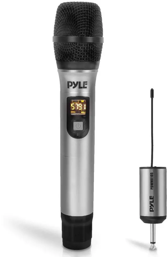 Main image of Portable UHF Wireless Microphone System - Professional Battery Operated Handheld Dynamic Unidirectional Cordless Microphone Transmitter Set w/Adapter Receiver, for PA Karaoke DJ Party - PDWMU105