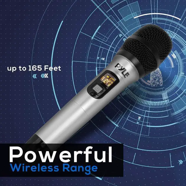Alt view image 3 of 7 - Portable UHF Wireless Microphone System - Professional Battery Operated Handheld Dynamic Unidirectional Cordless Microphone Transmitter Set w/Adapter Receiver, for PA Karaoke DJ Party - PDWMU105