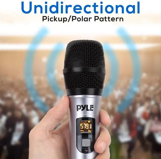 Alt view image 4 of 7 - Portable UHF Wireless Microphone System - Professional Battery Operated Handheld Dynamic Unidirectional Cordless Microphone Transmitter Set w/Adapter Receiver, for PA Karaoke DJ Party - PDWMU105
