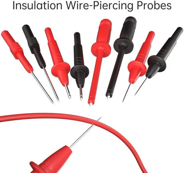 Alt view image 5 of 7 - 25PCS Silicone Multimeter Test Leads Kit with Replaceable Wire Piercing Probes Set, Alligator Clips, Test Hook Clips, Testing Tweezer for Digital Electrical Multimeter Testing
