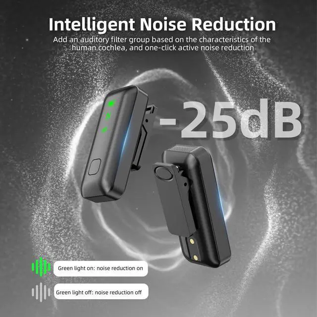 Alt view image 3 of 7 - Wireless Lavalier Microphone with 36H Charging Case, Mini Lapel Mic for iPhone Android PC, Plug-and-Play USB-C/Lightning, 165FT Range for Podcast, Live Streaming, Recording