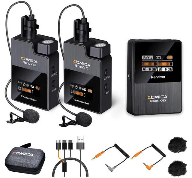Main image of BoomX-D2 Dual Wireless Lavalier Microphone for iPhone Android Camera | Noise Cancellation, 656ft Stable Range, Safety Audio Track, Lapel Mic for YouTube, TikTok, Vlog, Interview, Video Recording