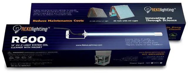 Alt view image 6 of 6 - R600 24v HVAC Air Purifier UV Light Coil Cleaner Germicidal 14" 18W UVC for AC Air Conditioning with Magnet