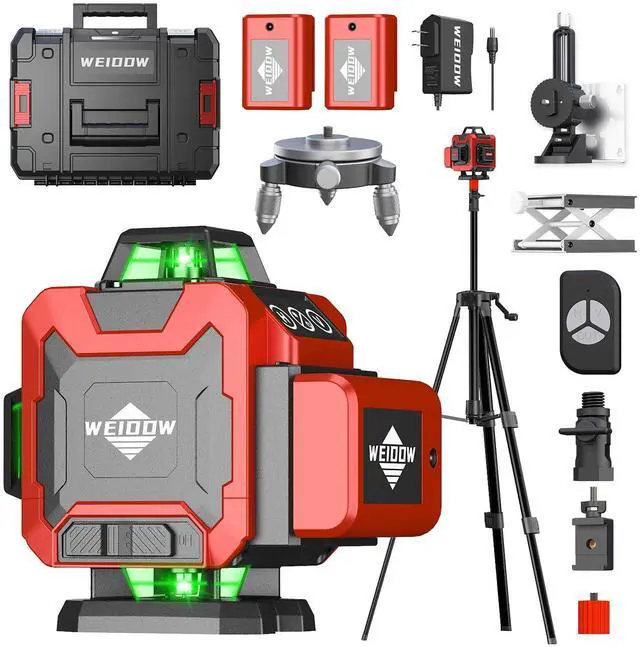 Main image of Laser Level with Tripod, Self Leveling Laser Level 4x360°, Green Line Laser 4D Laser Leveler Tool with 2Pcs Lithium Batteries for Picture Hanging, Tile, Home Renovation, (SizeXL)