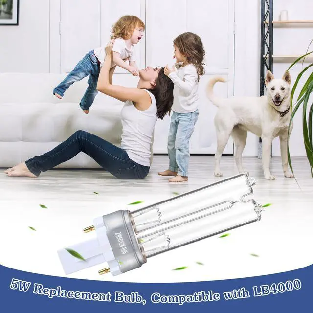 Alt view image 2 of 7 - 4 Pack Replacement Bulb, 5W UV-C Bulb Compatible with Germ Guardian LB4000 AC4300BPTCA, AC4825, AC4850, AC4850PT, AC4900, AC4900CA, AC5300B, AC5350B, AC5350W Air Purifier
