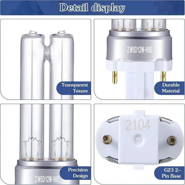 Alt view image 6 of 7 - 4 Pack Replacement Bulb, 5W UV-C Bulb Compatible with Germ Guardian LB4000 AC4300BPTCA, AC4825, AC4850, AC4850PT, AC4900, AC4900CA, AC5300B, AC5350B, AC5350W Air Purifier