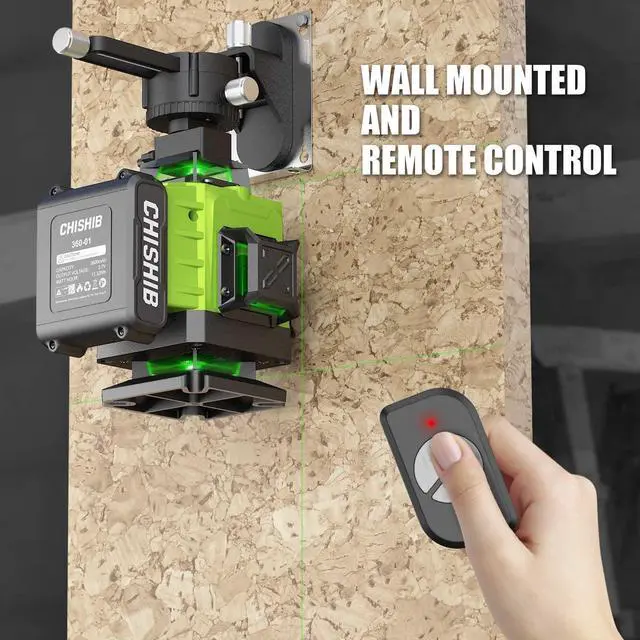 Alt view image 4 of 7 - 16 Lines Green Laser Level Kit -4x360° 4D Self-Leveling Cross Line Laser Level, Rotary Base and Accessories for Construction, Home Improvement and Picture Hanging,(Safety Class ll, <1mW power output.)