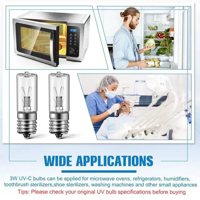 Alt view image 6 of 6 - 6 Pack LB1000 UVC Replacement Light Bulbs Compatible with GermGuardian GG1100W, GG1000, GG1100B, GG1000CA, LB-1000, GGH200, 661000CA Air Purifier 3W 10V UVC Lamp Bulb