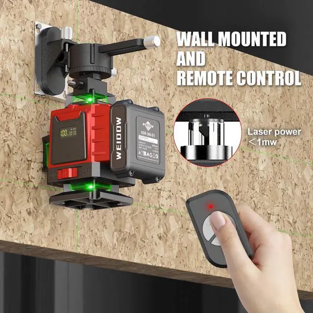 Alt view image 3 of 5 - Laser Level with Tripod, Self Leveling Laser Level 4x360°, Green Line Laser 4D Laser Leveler Tool with 2Pcs Lithium Batteries for Picture Hanging, Tile, Home Renovation, (SizeXL)