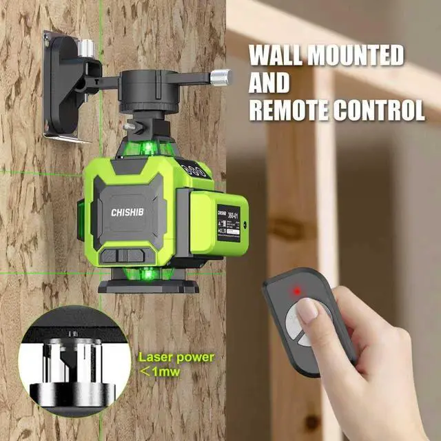 Alt view image 3 of 7 - Laser Level with Tripod, Self Leveling Laser Level 4x360°, Green Line Laser 4D Laser Leveler Tool with 2Pcs Lithium Batteries for Picture Hanging, Tile, Home Renovation, Indoor