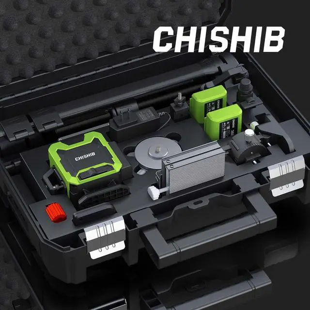 Alt view image 7 of 7 - Laser Level with Tripod, Self Leveling Laser Level 4x360°, Green Line Laser 4D Laser Leveler Tool with 2Pcs Lithium Batteries for Picture Hanging, Tile, Home Renovation, Indoor