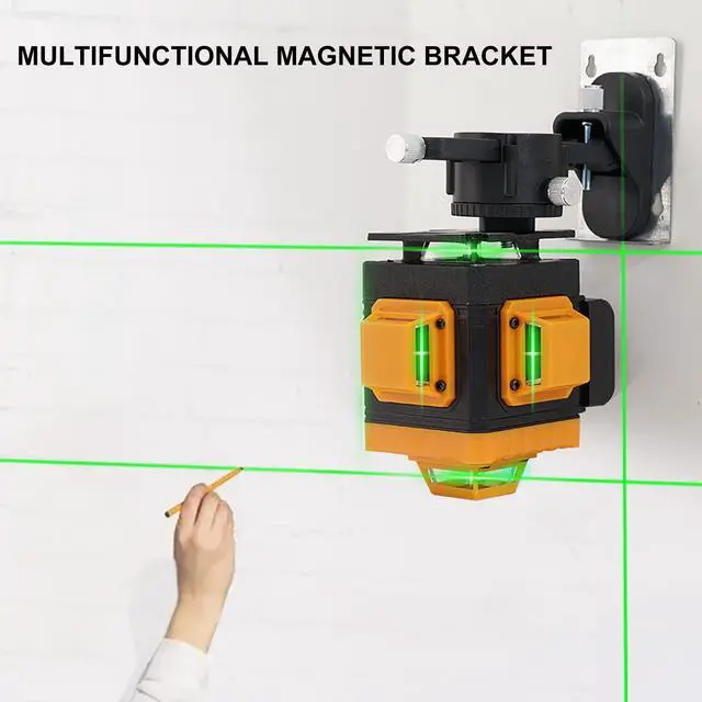 Alt view image 5 of 7 - Laser Level Self-Leveling 4 x 360° - 4D Green Cross Bright Line Laser 100ft Range - Lazer Leveler Tool for Drop Ceiling, Picture Hanging, Tile Installation, Indoor DIY & Construction