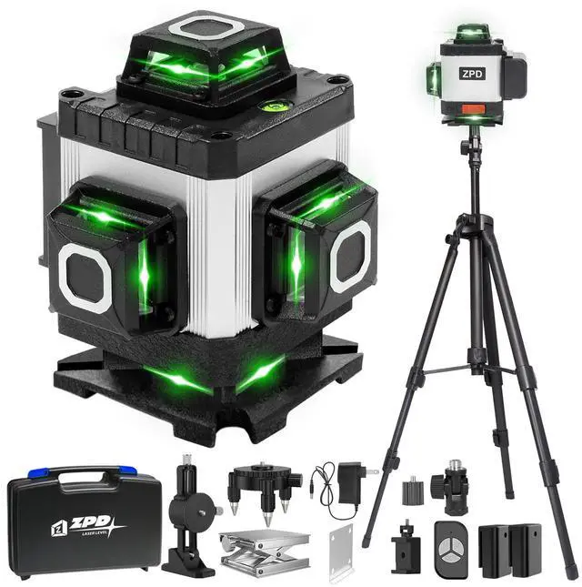 Main image of Laser Level, Laser Level with Tripod, 4 x 360 Self Leveling Laser Measuring Tool Green Lazer Level 16 Line Level Laser 360 Self Leveling for Construction, Home Renovation, Picture Hanging