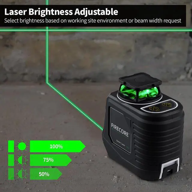 Alt view image 7 of 7 - 360° Laser Level with Tripod, 100Ft Self Leveling Laser Level Green Cross Line Laser Leveler Tool for Picture Hanging Wall Tile Floor Construction, 60" Compact Tripod & Carry Pouch Included
