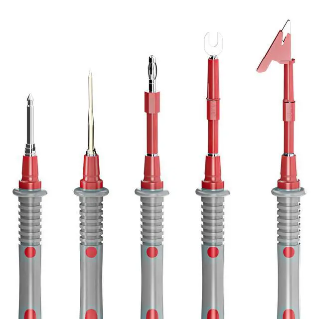 Alt view image 2 of 6 - Multimeter Test Leads Kit 21PCS Digital Electrical Testing Probes Set with Alligator Clips SMD IC Test Hook Clips Test Tweezer Replaceable Precision Sharp Probes
