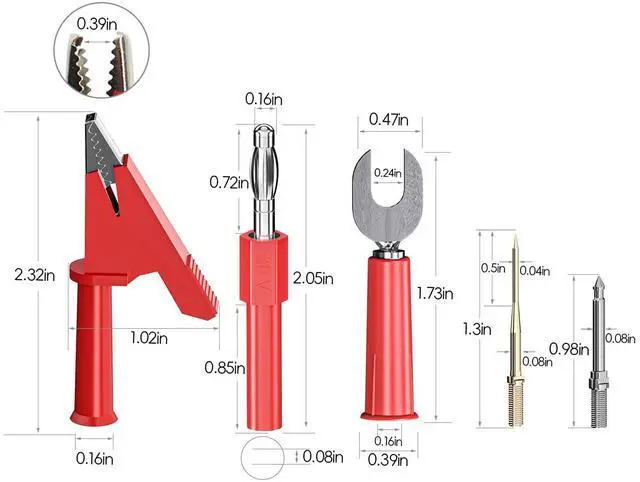Alt view image 3 of 6 - Multimeter Test Leads Kit 21PCS Digital Electrical Testing Probes Set with Alligator Clips SMD IC Test Hook Clips Test Tweezer Replaceable Precision Sharp Probes
