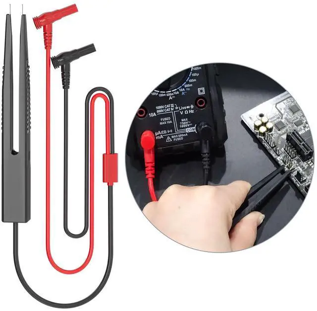 Alt view image 5 of 6 - Multimeter Test Leads Kit 21PCS Digital Electrical Testing Probes Set with Alligator Clips SMD IC Test Hook Clips Test Tweezer Replaceable Precision Sharp Probes
