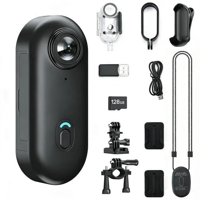 Main image of 4K Mini Body Camera 128GB, Wearable Magnetic Clip-On Camera, 150° Wide Angle POV, WiFi App Live View, Waterproof Case, Helmet/Bike Mount, Action Camera for Travel Cycling Motorcycle Vlog
