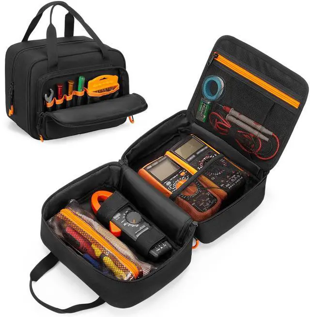 Main image of Carrying Case Compatible with Klein Tools 80101/ ET310 AC Circuit Breaker Finder, Home Tester Kit Storage Bag for Digital Multimeter, Clamp Meter or Other Electrical Test Tools (Bag Only)