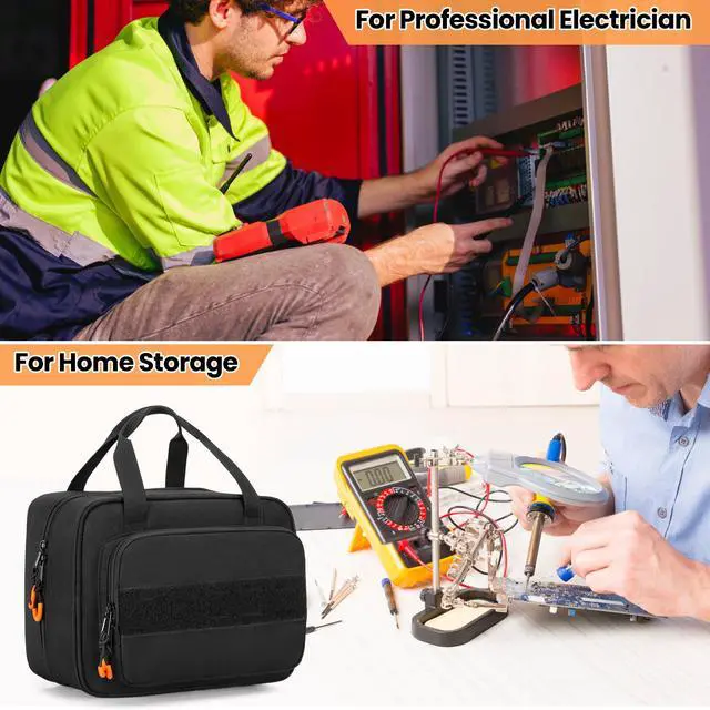 Alt view image 5 of 7 - Carrying Case Compatible with Klein Tools 80101/ ET310 AC Circuit Breaker Finder, Home Tester Kit Storage Bag for Digital Multimeter, Clamp Meter or Other Electrical Test Tools (Bag Only)