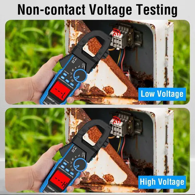 Alt view image 4 of 7 - Digital Clamp Meter Multimeter - Auto-ranging 6000 Counts Amp Voltage Tester with D-Shaped Jaw VFD Mode, Measuring NCV, AC/DC Voltage AC Current Temperature Capacitance Resistance Continuity