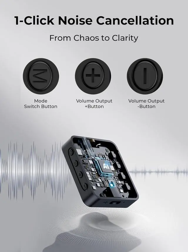 Alt view image 2 of 7 - Wireless Microphone for iPhone: 40dB Noise Canceling Mini Mic with 20Hz-20kHz Audio, 328ft Range, 20H Battery, 3-in-1 Lavalier Microphone for Video Recording